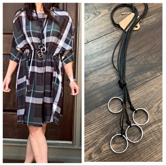 ✨LAST ONE ✨PARIS✨Hammered ring cascade on leather - Picture 2 of 6